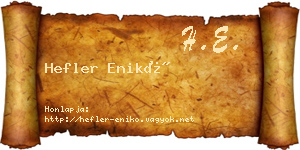 Hefler Enikő névjegykártya